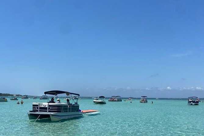 12 passenger Crab Island pontoon boat rental - What your time at Crab Island feels like
