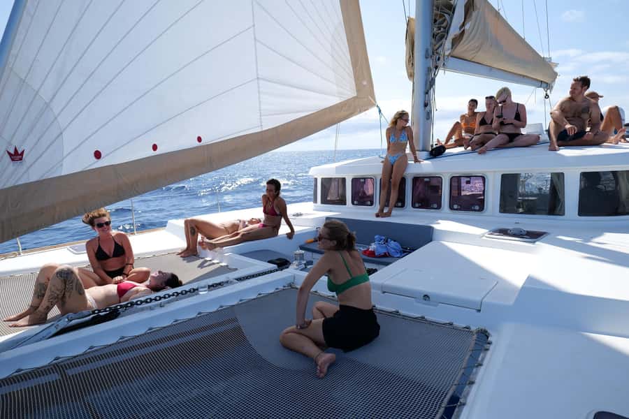 3-hour Catamaran Adventure on the waters of Sal Island - The short swim and snorkeling stop