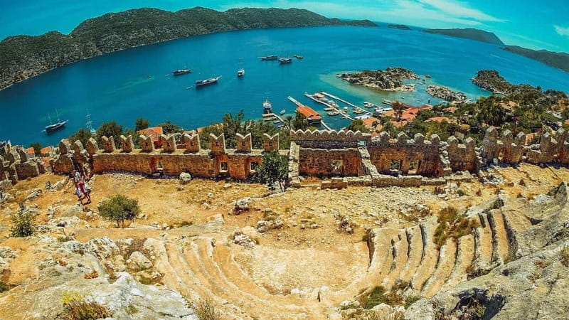 Antalya, Alanya, Side: Demre, Myra, & Kekova Island / Boat - Ancient Myra, with its theater and rock-cut tombs