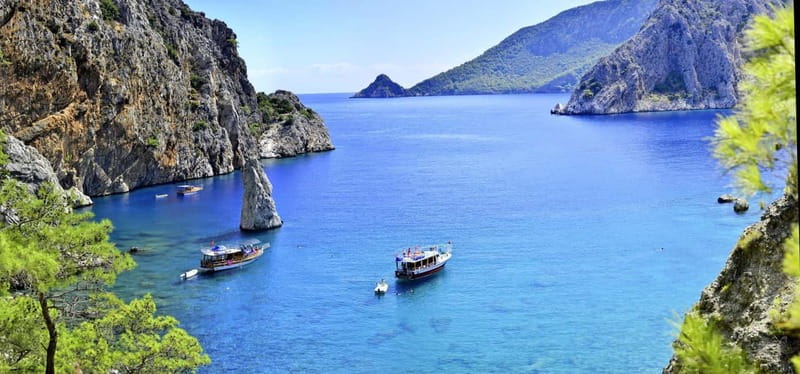 Antalya/Kemer: Adrasan Suluada Island Boat Tours with Lunch - Lunch with fish, pasta, and salad