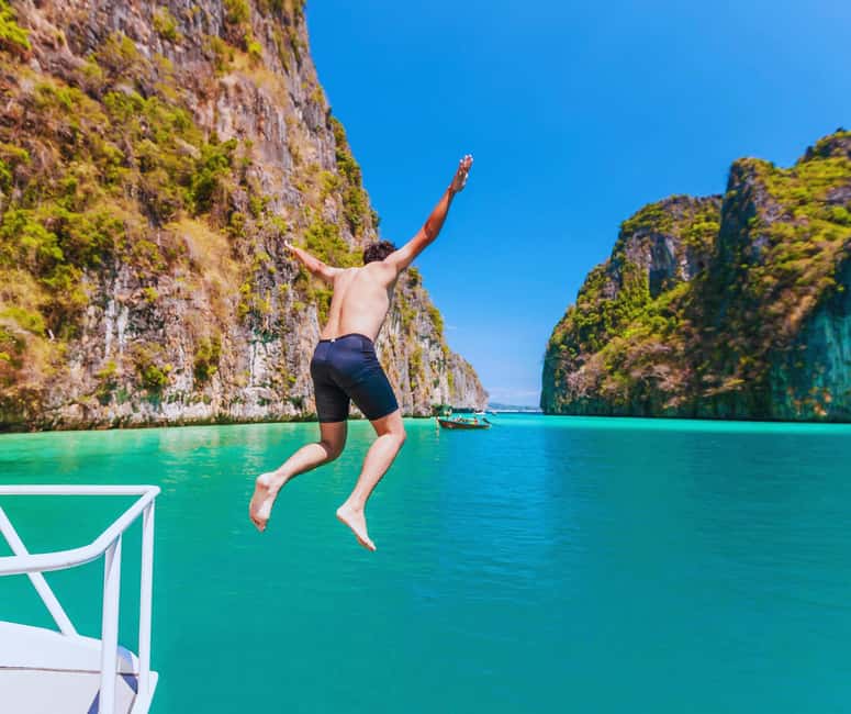 Ao Nang: Phi Phi Islands Speedboat or Catamaran Tour One day - Monkey Beach and the approach to Phi Phi Don