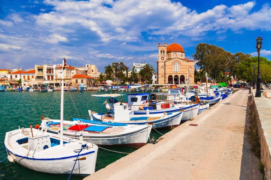 Athens: Full-Day Island Hopping Cruise with Lunch & Transfer - Aegina: pistachios, a port walk, and ancient temples