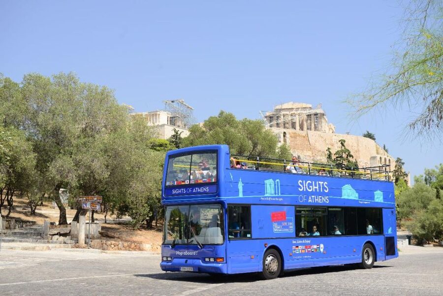 Athens: Island Cruise with Lunch & Hop-On Hop-Off Bus Ticket - Moni is the lunch and swimming stop