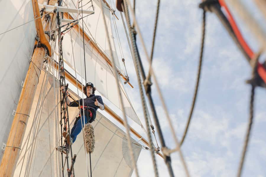 Bay of Islands: Full-Day Tall Ship Sailing Excursion - Getting involved with the sails and rigging