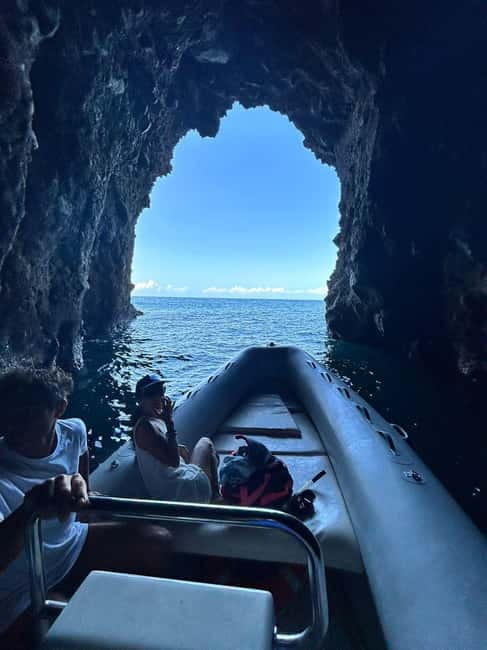 Boat Tour: Island hopping by dinghy with cave visits and snorkeling - Meeting at the Cristoforo Colombo seafront
