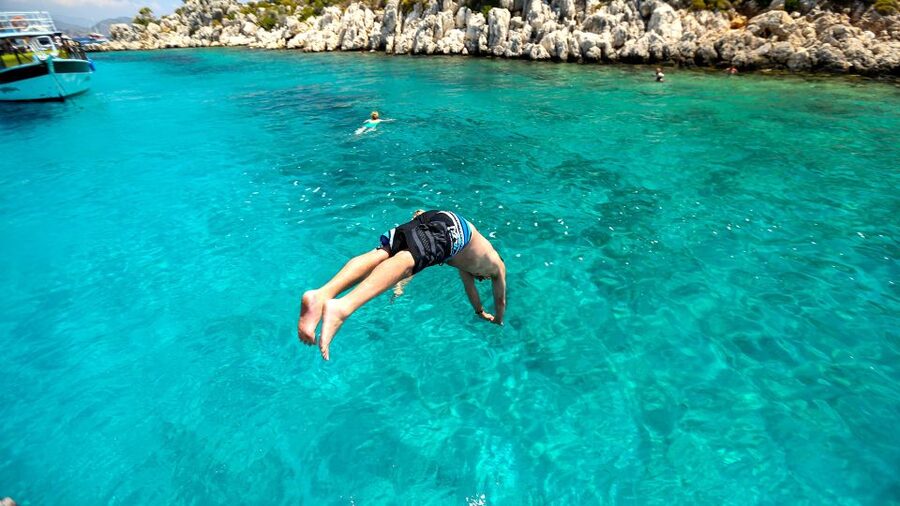 Bodrum: Orak Island Boat Tour with Swim Stops and Lunch - German Bay: the first swim
