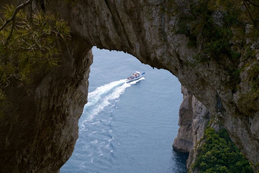 Capri: Guided Island Boat Tour With a Stop at the Caves - Seeing Capri from Marina Grande outward