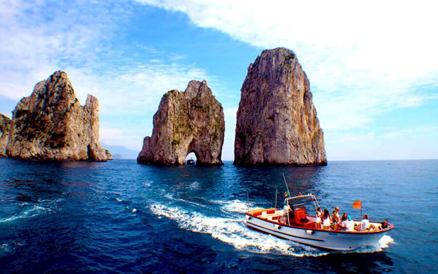 Capri: Island Boat Tour with Blue Grotto Stop - Grotta Bianca and the island’s pale rock