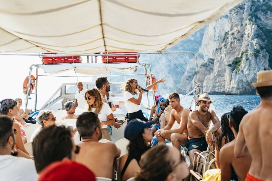 Capri: Island Boat Trip with Grottos - Punta Carena Lighthouse and the Baths of Tiberius