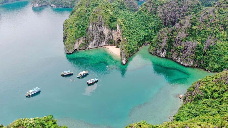 Cat Ba/Ha Noi: Lan Ha and Monkey Island Full Day Boat Trip - Swimming near Ba Trai Dao