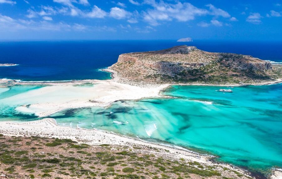 Chania Areas/Kalyves:Gramvousa Island & Balos,Boat Tkt Extra - Balos Bay: beautiful, shallow, and busy
