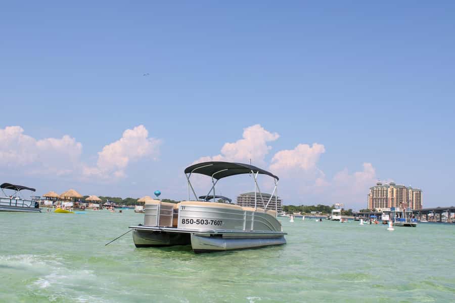 Crab Island Pontoon Boat Rental in Fort Walton - Arriving at Crab Island