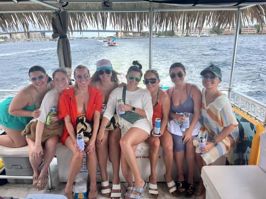 Destin: Crab Island Tiki Boat Cruise with Captain - Music, drinks, and the social mood