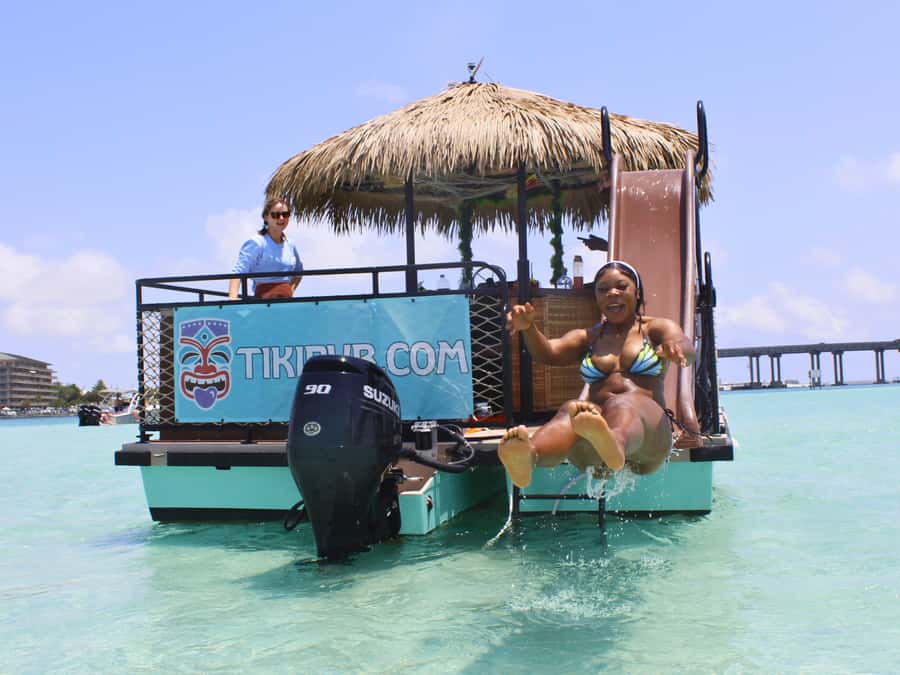 Destin: Tiki Pub Crab Island Sandbar Cruise with Waterslide - Key points to know before you book