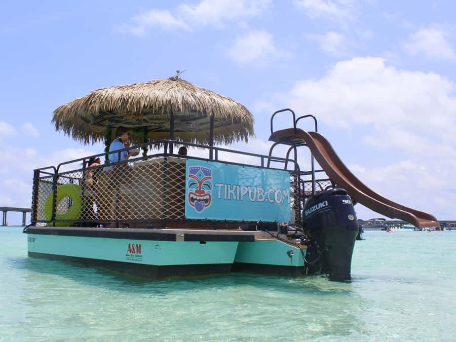 Destin: Tiki Pub Crab Island Sandbar Cruise with Waterslide - Why the waterslide changes the experience