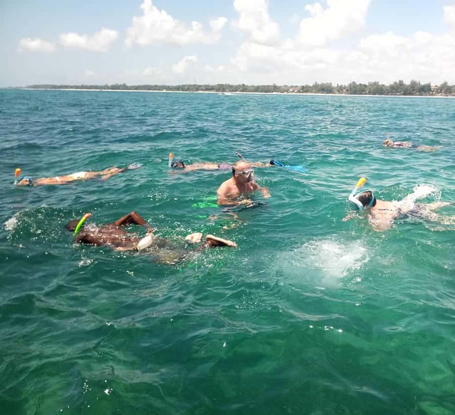 Diani Beach: Glass-Bottom Boat Cruise to Robinson Island - Glass-bottom viewing before you snorkel