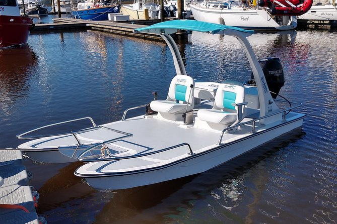 Drive your Own 2 Seat Fun Go Cat Boat on Marco Island - Who will enjoy this most