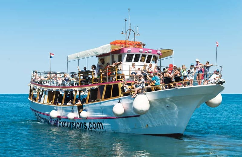 Dubrovnik: 3 Islands Fun Boat Trip with Drinks (FR, ES, EN) - Boarding at the Green Market