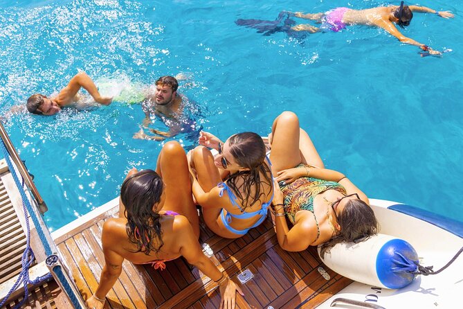 Egadi Islands Tour Favignana Levanzo by Boat with Lunch from Trapani - Cala Rossa combines swimming with Sicilian history