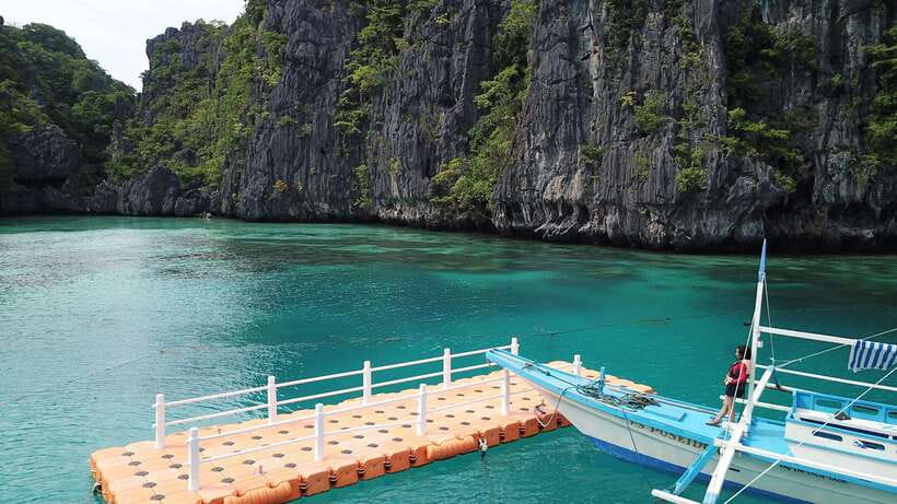 El Nido Private Tour A: Best Island Hopping - Secret Lagoon, reached through a narrow rock opening