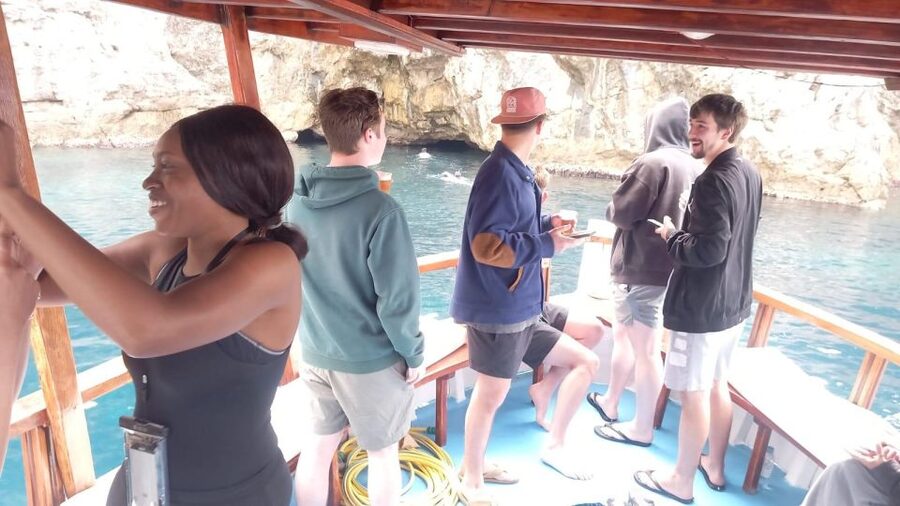 Elaphite Islands Cruise with Local Gastronomy at Captain's H - Koločep’s Blue Cave: swim first, admire second