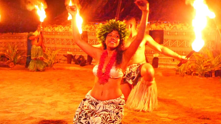 Fiji: Sunset River Cruise & Island Fire Dance Experience - Seeing the lovo oven opened