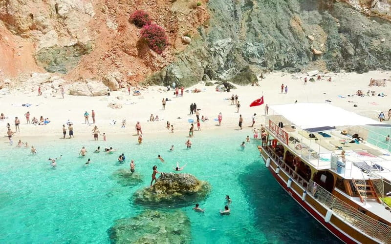 From Antalya/Kemer: Suluada Island Boat Trip with Sunset - Boarding the boat at Adrasan Harbor