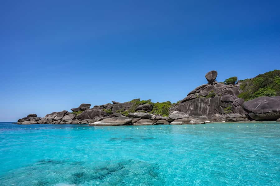 From Ao Nang: Similan Islands Boat Trip with Transfer & Food - The boat ride from Phang Nga to Miang Island