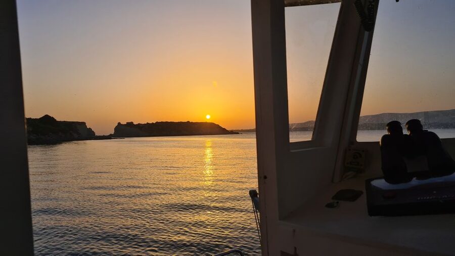 From Argostoli: Vardiani Island Sunset Cruise & Greek Meze - Xi Beach turns the last stop into a night swim