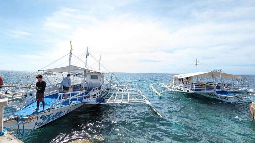 From Cebu: Island Hopping to 3 islands with BBQ lunch - Nalusuan Island and its long pier