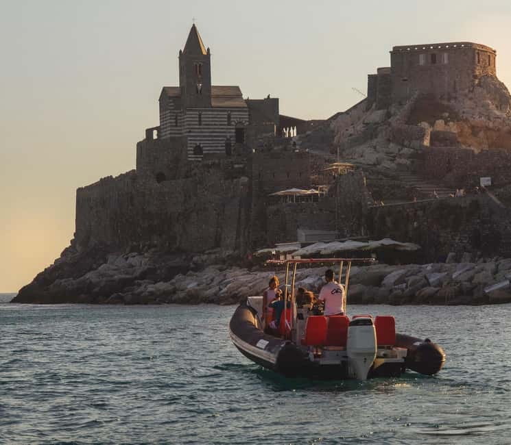 From La Spezia: Portovenere Islands Golden Hour Boat Tour - Scola Tower and the approach to Porto Venere