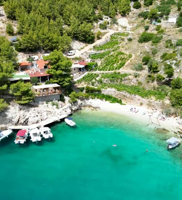 From Makarska: Full day private speed boat tour 3 islands - Zlatni Rat is best seen from the sea