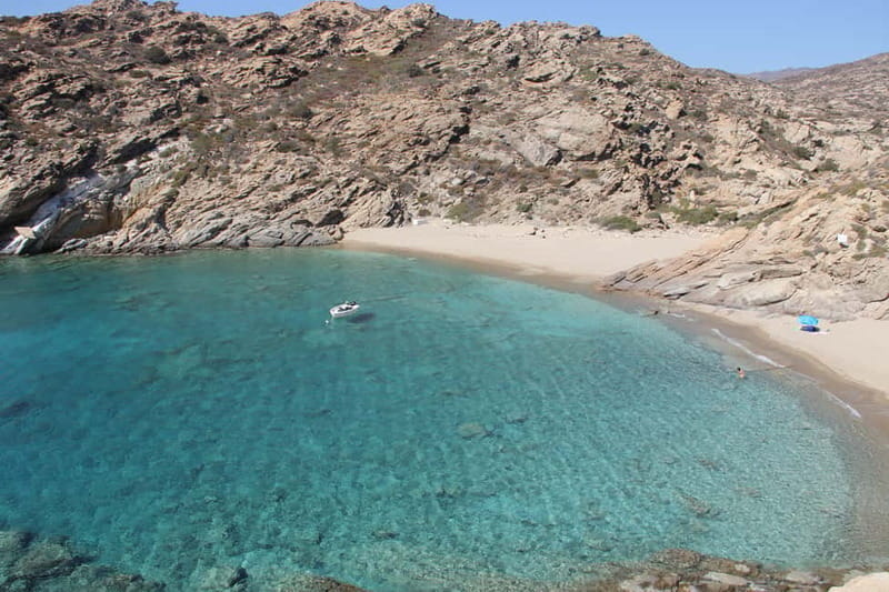 From Milopotas: Ios Island Scenic Snorkeling Cruise - Koumbara Beach and the sea caves
