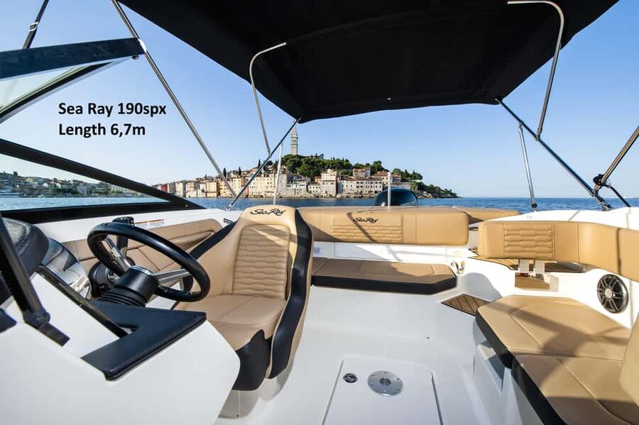From Rovinj: Sea Caves & Sandy Levan Island Speedboat Tour - Levan Island, the long lunch stop