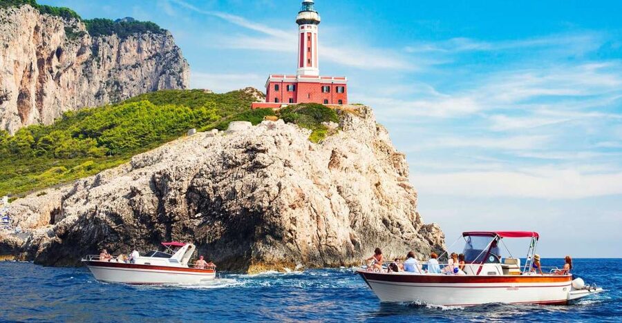 From Sorrento: Capri Island Boat Day Trip With Transfer - From Sorrento to the Capri coastline