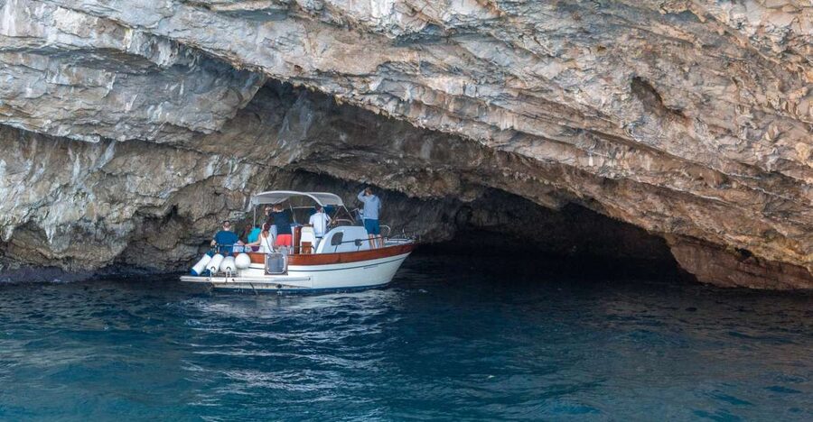 From Sorrento: Capri Island Day Trip with Boat Cruise - The Capri shoreline, from the Scugnizzo to Punta Carena