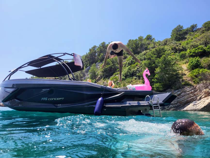 From Split: Blue Cave, Hvar, Mamma Mia, 5 Islands boat Tour - Vis military history and the caves along the coast