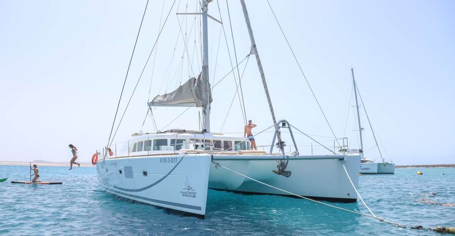 Fuerteventura: Private Luxury Catamaran to Lobo Island - Leaving Corralejo for Lobos Island