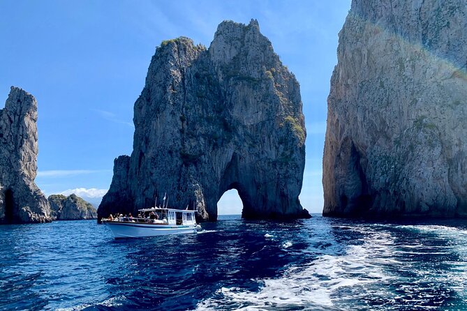 Full Day Capri Island Cruise from Praiano, Positano or Amalfi - The Faraglioni, Marina Piccola, and Punta Carena