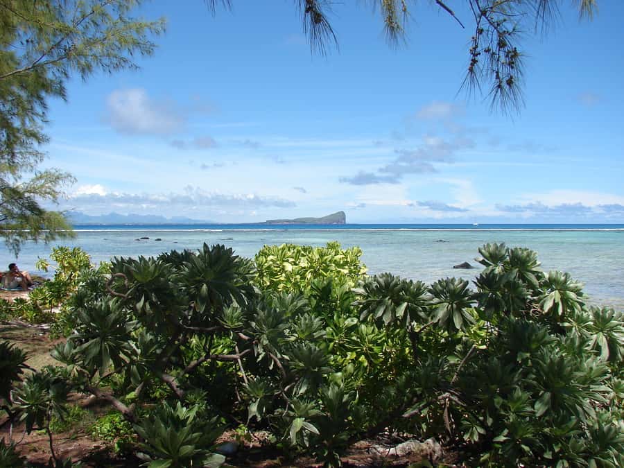 Grand Baie: Three Islands Private Boat Trip and Beach BBQ - Gabriel Island and the view toward Coin de Mire