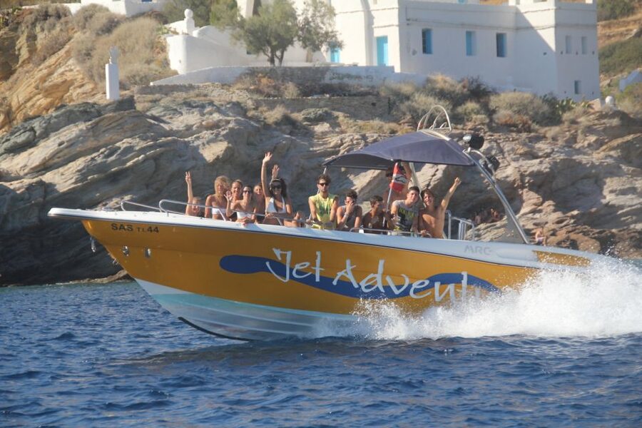 Ios Island: Speedboat Cruise from Mylopotas Beach - Kalamos, where snorkeling takes center stage
