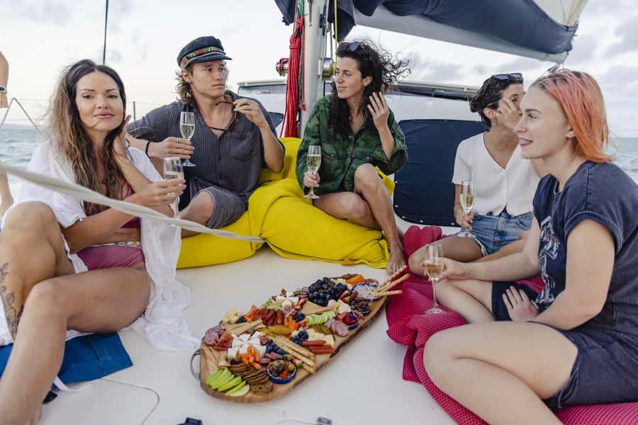 Keppel Islands: Sunset Cruise w/ Cheese Platter & Champagne - Cheese, Deli Meats, Fruit, and Bread