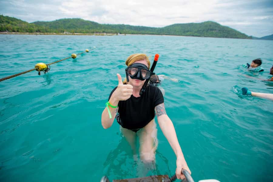 Koh Samui: Pink Dolphin Spotting & Pig Island Speedboat Tour - Lunch by the shore