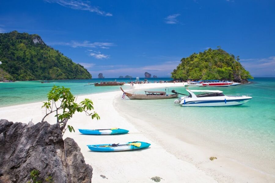 Krabi: 4 Islands Day Trip by Speedboat Including Lunch Box - Phranang Beach and the cave shrine