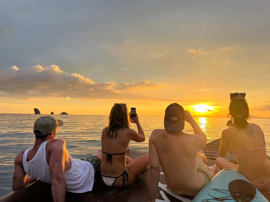 Krabi: Luxury Boat 7 Island Sunset With BBQ & Plankton Tour - Boarding a vintage-style boat at Anda Krabi Sea Tour
