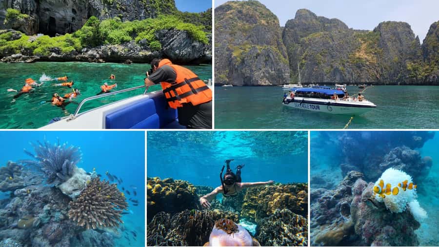 Krabi: Phi Phi Early Bird & 4 Island by Speedboat with Lunch - The four islands finish with a change of scenery