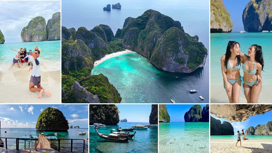 Krabi: Phi Phi Early Bird & 4 Island by Speedboat with Lunch - From Railay pier to Phi Phi Ley