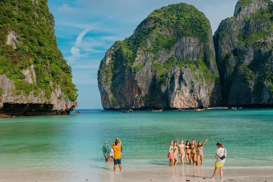Krabi: Phi Phi Islands Longtail Boat Tour with Sunset - Sunset from the longtail boat