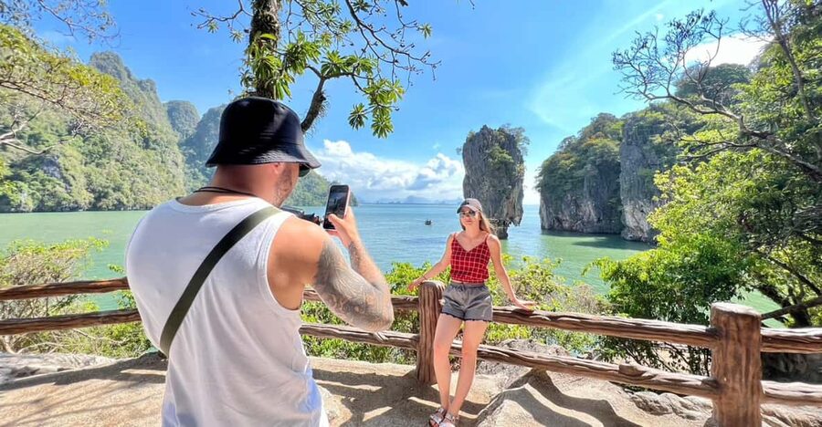 Krabi: Premium James Bond Island Speedboat & Canoe Trip - From Krabi pier to the cliffs of Phang Nga Bay