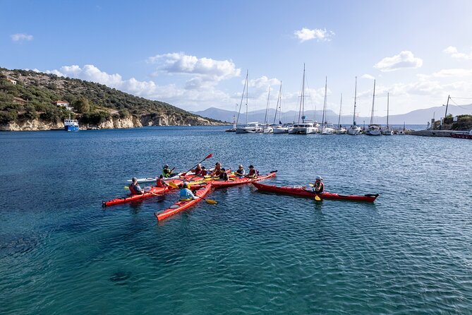 Lefkada:Nydri, Scorpios Kayak Odyssey Island Hopping - Paddling out from Nydri Port